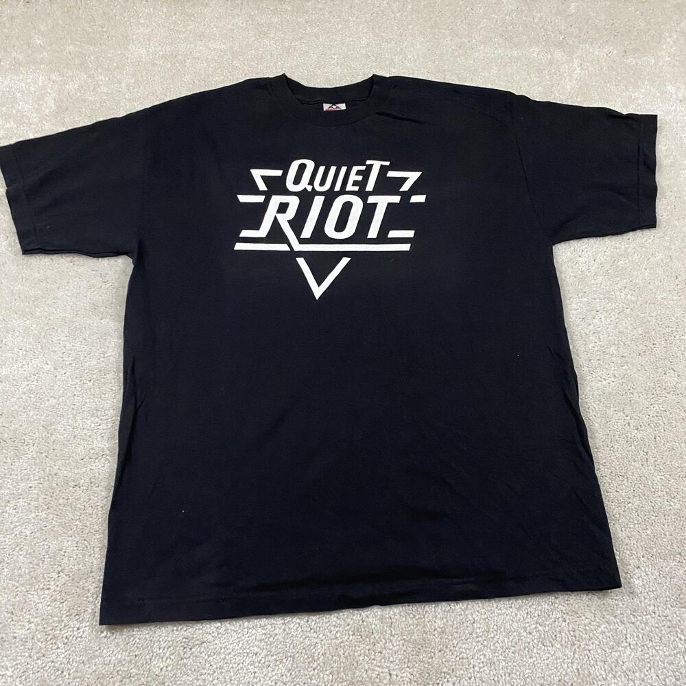VTG Quiet Riot Shirt Mens XL Black Rock Band Tee Alstyle Apparel Music Grunge